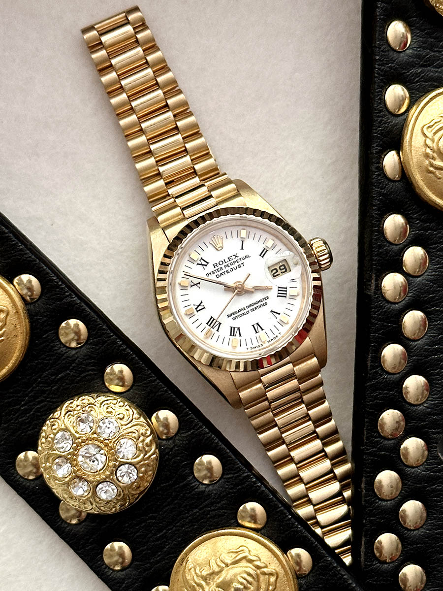 ROLEX oyster perpetual DATEJUST 18k GOLD Lady 26mm (화이트로만)