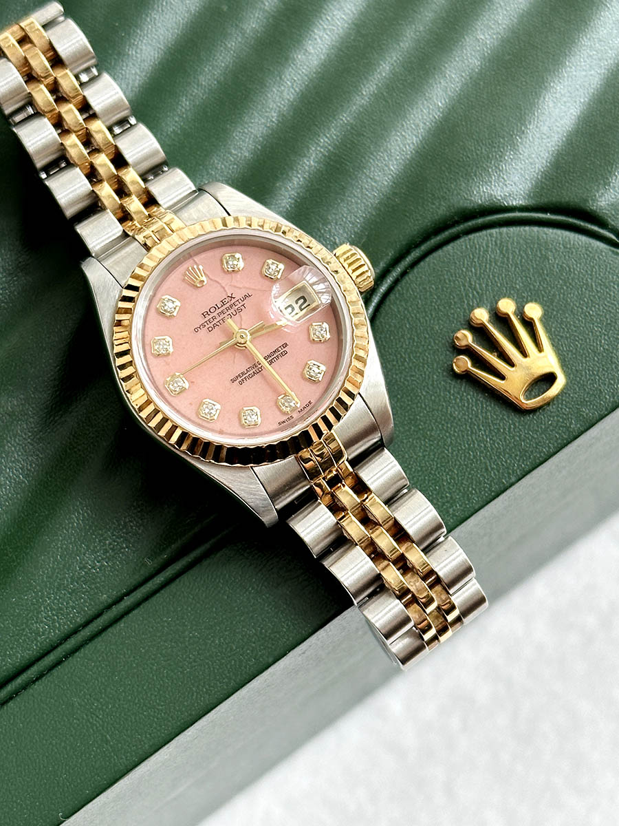 ( EXCLUSIVE) ROLEX oyster perpetual DATEJUST 18k combi PINK OPAL 10p Diamond Lady 26mm (핑크오팔+다이아몬드)